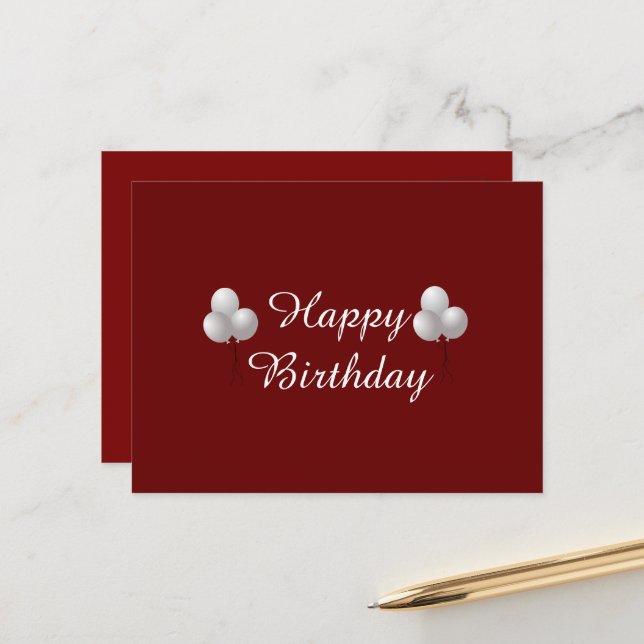 Carte Postale Tasse Joyeux Anniversaire avec Ballons (Devant/Arrière en situation)