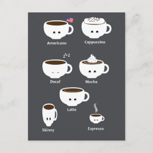Carte Postale Tasses à café