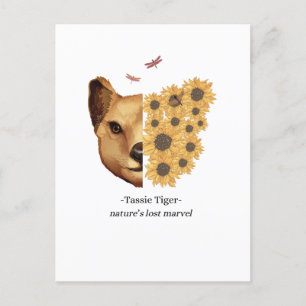 Carte Postale Tassie Tiger Thylacine Loup de Tasmanie