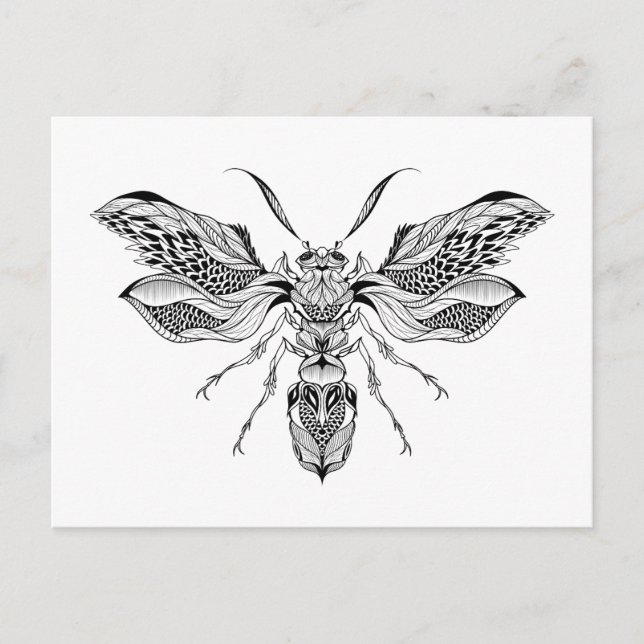 Carte Postale Tatouage à la guêpe d'abeille (Devant)
