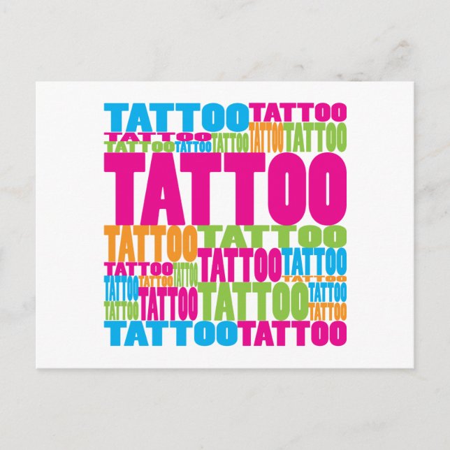 Carte Postale Tatouage coloré (Devant)