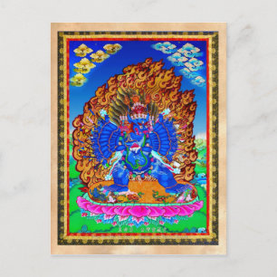 Carte Postale Tatouage cool oriental tibétain thangka Yamantaka