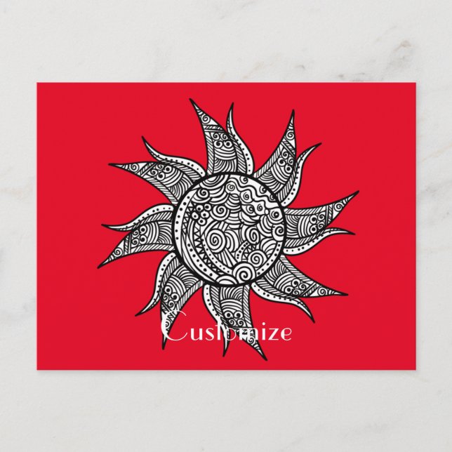 Carte Postale Tatouage de henné Sun Thunder_Cove (Devant)