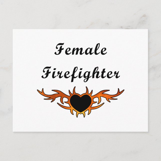 Carte Postale Tatouage de pompier féminin (Devant)