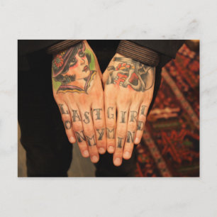 Carte Postale Tatouage, Encre, Dernière fille sur mon esprit, Ma