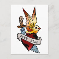 tatouage libre d'oiseau de cru