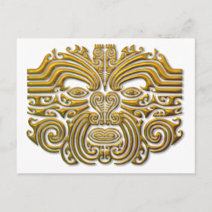Carte Postale Tatouage Maori - Or
