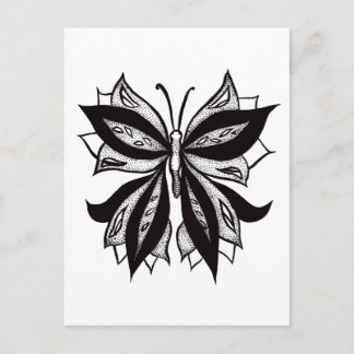 Carte Postale Tatouage Tribal Noir Et Blanc Papillon