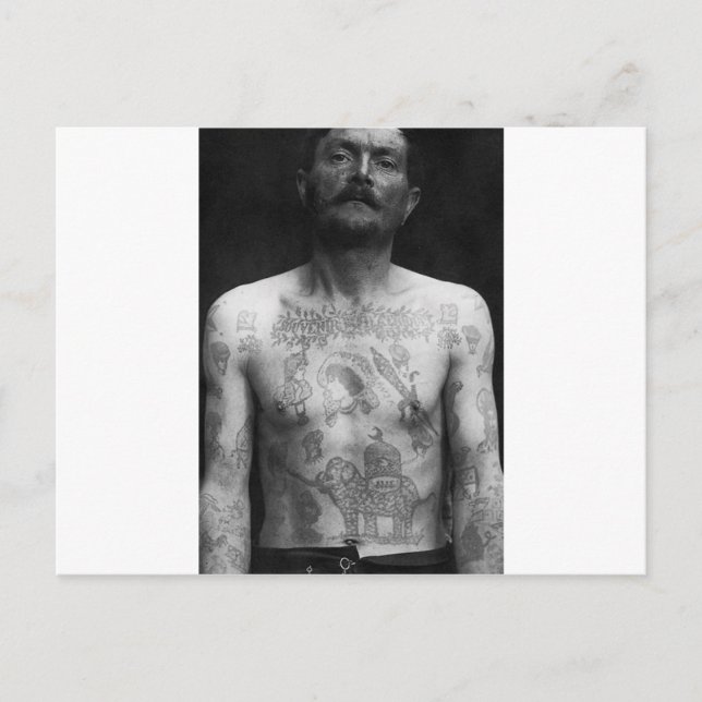 Carte Postale Tatouages de prison (Devant)