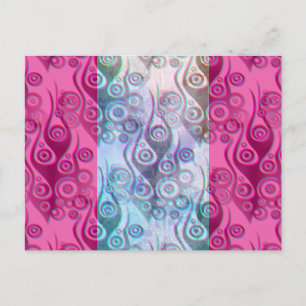 Carte Postale Tattoo flammes & cercles motif + votre backgr.