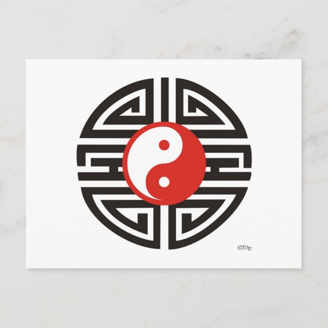 Carte Postale Tattoo Yin & Yang (Devant)