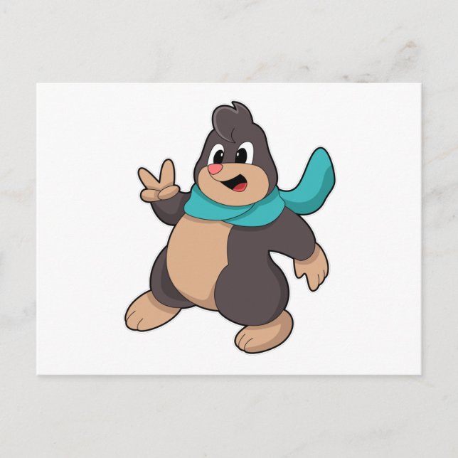 Carte Postale Taupe avec écharpe (Devant)