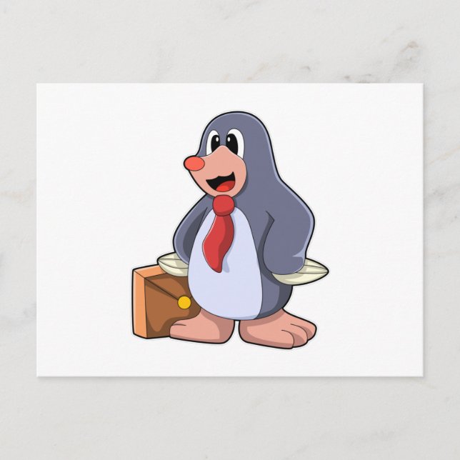 Carte Postale Taupe en Entrepreneuse avec Sac (Devant)