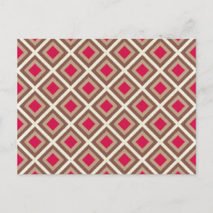 Carte Postale Taupe, Taupe Légère, Diamants Ikat Rose Chaud STay