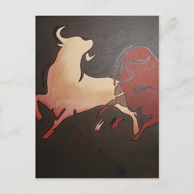 Carte Postale Taurean Bulls Animal Art (Devant)