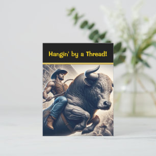 Carte Postale Taureau De Cowboy À Arena