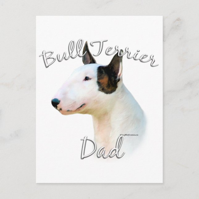 Carte Postale Taureau Miniature Terrier Papa 2 (Devant)