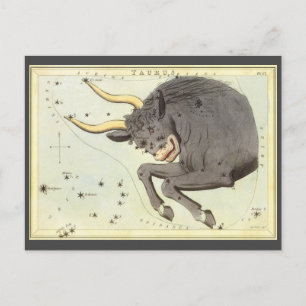 Carte Postale Taureau Taureau, Constellation Vintage Miroir d'Ur