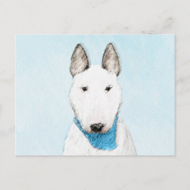 Carte Postale Taureau Terrier - Cute Original Chien Art (Devant)