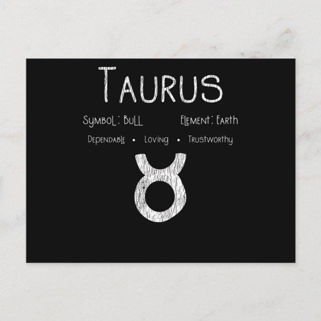 Carte Postale Taurus Horoscope Astrologie Signe du zodiaque Cade (Devant)