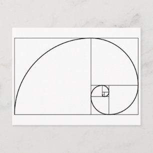 Carte Postale Taux d'or de la spirale de Fibonacci