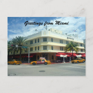 Carte Postale taxis miami deco