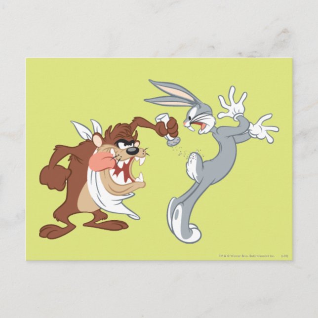 Carte Postale TAZ™ et BUGS BUNNY™ (Devant)