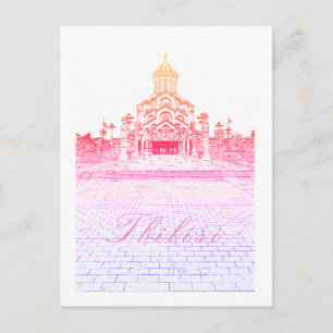 Carte Postale Tbilissi Georgia Cityscape Sameba Architecture