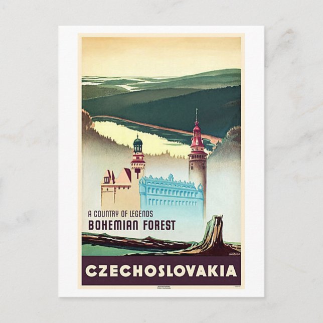 Carte Postale Tchécoslovaquie Forêt de Bohême (Devant)
