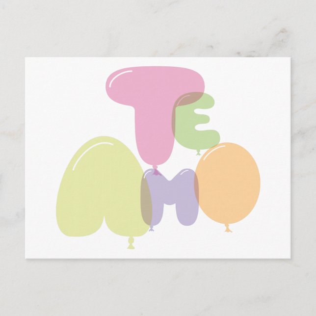 Carte Postale Te amo - Je vous aime en espagnol (Devant)