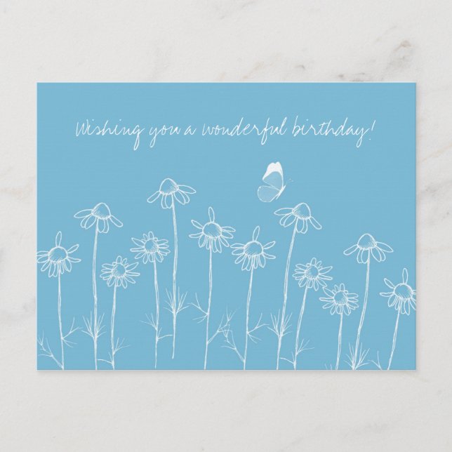 Carte Postale Te souhaitant un merveilleux anniversaire Papillon (Devant)