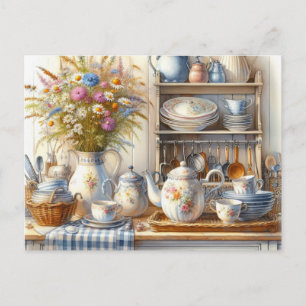 Carte postale Tea Country vintage Farmhouse Plats