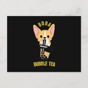 Carte Postale Tea Milk Tea Anime Corgi
