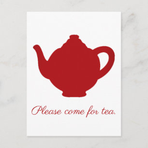 Carte Postale Tea moderne théière rouge