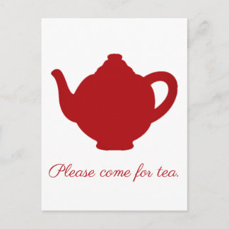 Carte Postale Tea moderne théière rouge
