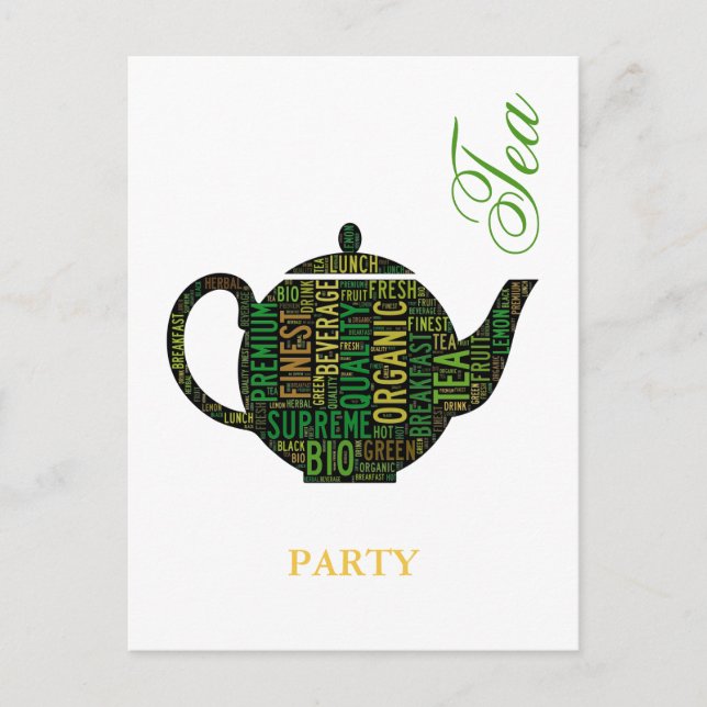 Carte Postale Tea Party - Black Teapot (Devant)