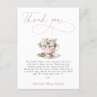 Tea Party rose Merci Baby shower fille