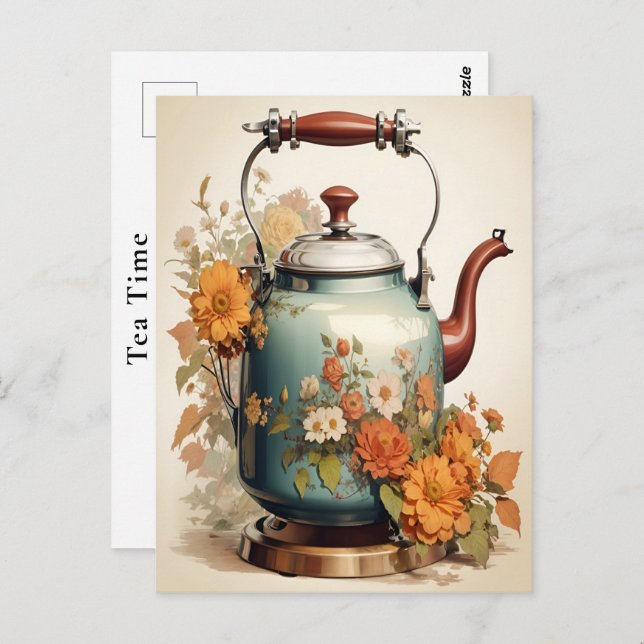 Carte Postale Tea Time Coffee Break Se réunir Vacances (Devant / Derrière)