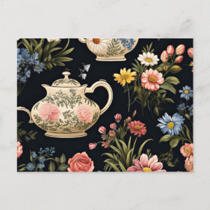 Carte Postale Tea Time, motif vintage pittoresque