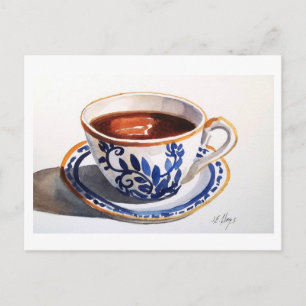 Carte postale Tea-up Blue & White Delft