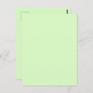 Carte Postale Tea vert pastel Feuille couleur solide