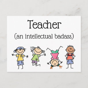 Carte Postale Teacher an Intellectual Badass Inspirational Quote