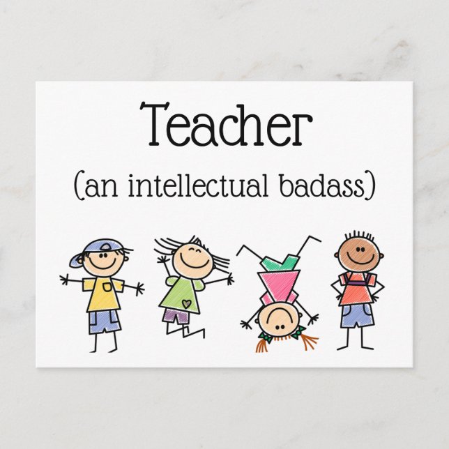 Carte Postale Teacher an Intellectual Badass Inspirational Quote (Devant)