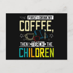 Carte Postale Teacher et Coffee