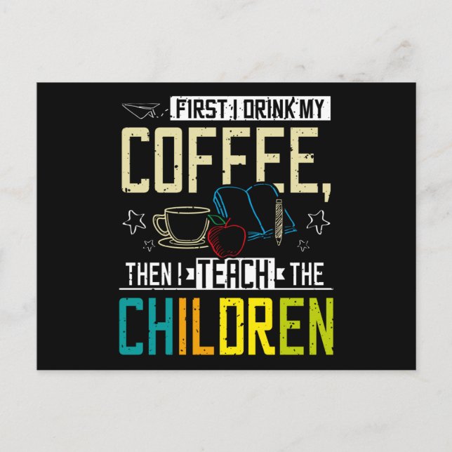Carte Postale Teacher et Coffee (Devant)