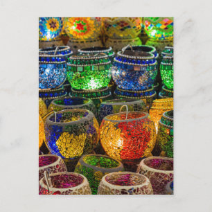 Carte Postale Tealights sur un bazar à Istanbul (Turquie)