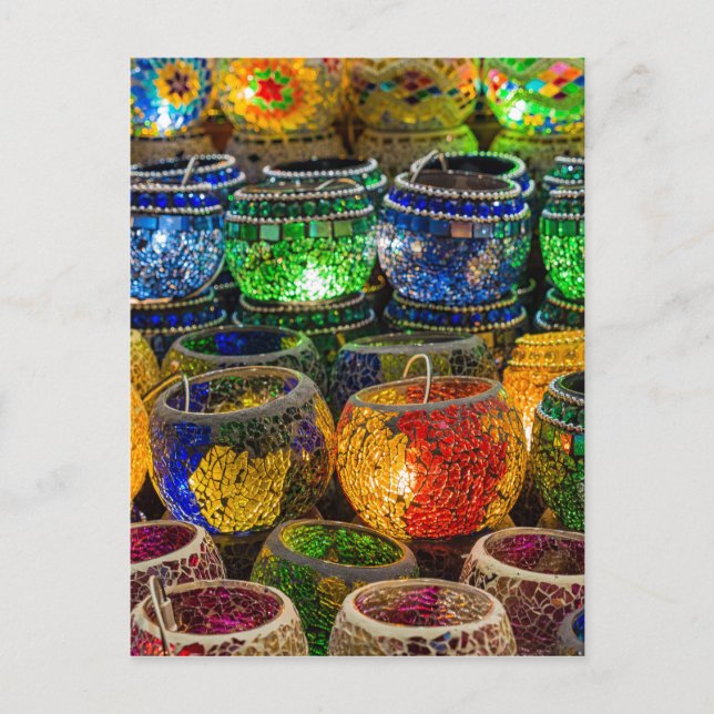 Carte Postale Tealights sur un bazar à Istanbul (Turquie) (Devant)