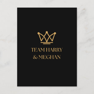 CARTE POSTALE TEAM HARRY & MEGHAN AVEC GOLD CROWN