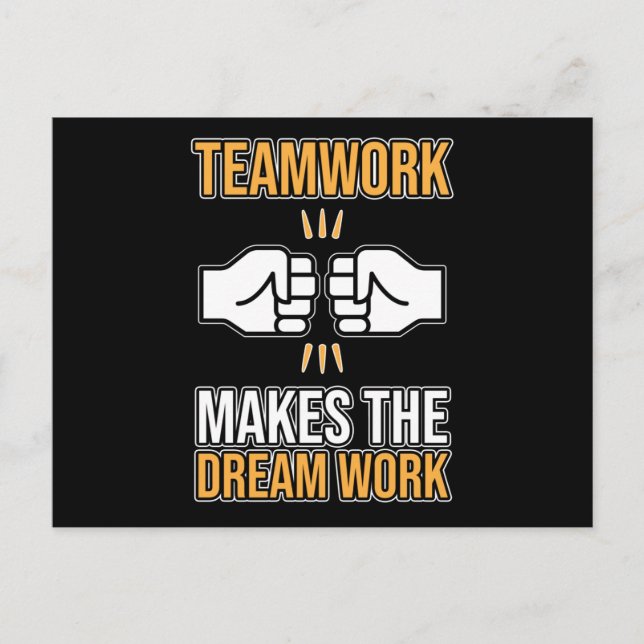 Carte Postale Team Work Makes Dream Work Employee Appreciation G (Devant)