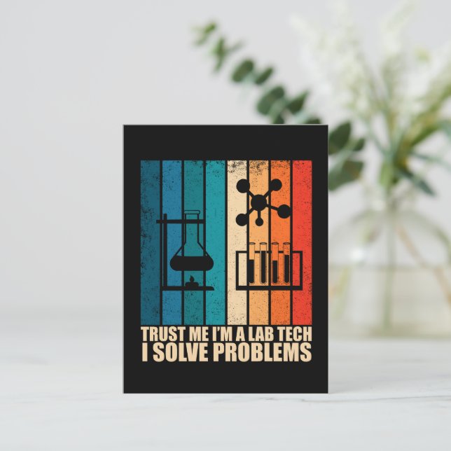 Carte Postale Technicien de laboratoire drôle humour technicien  (Debout devant)